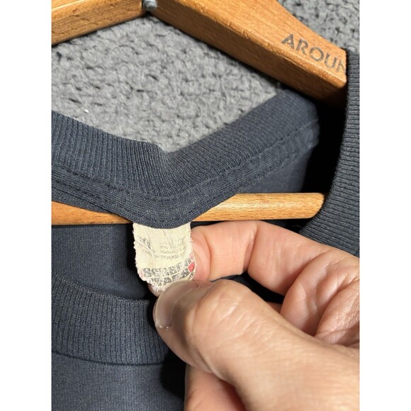 Vintage 80s Rhino Nature Fade T-Shirt Men’s XL Faded Black Distressed Burnout - Picture 5 of 11